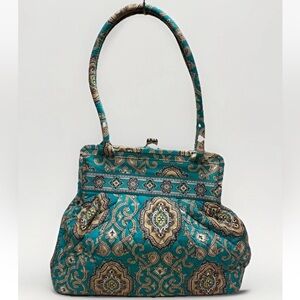 Vera Bradley Alice Kiss Lock “Totally Turquoise” Quilted Purse #5721